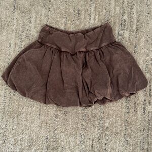 Brown washed balloon skirt